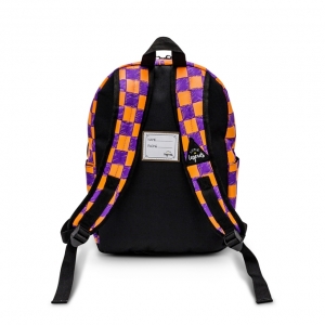 Little Legends checkerboard backpack paars oranje one size