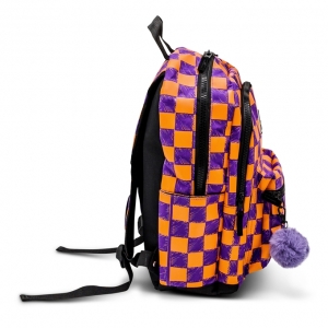 Little Legends checkerboard backpack paars oranje one size